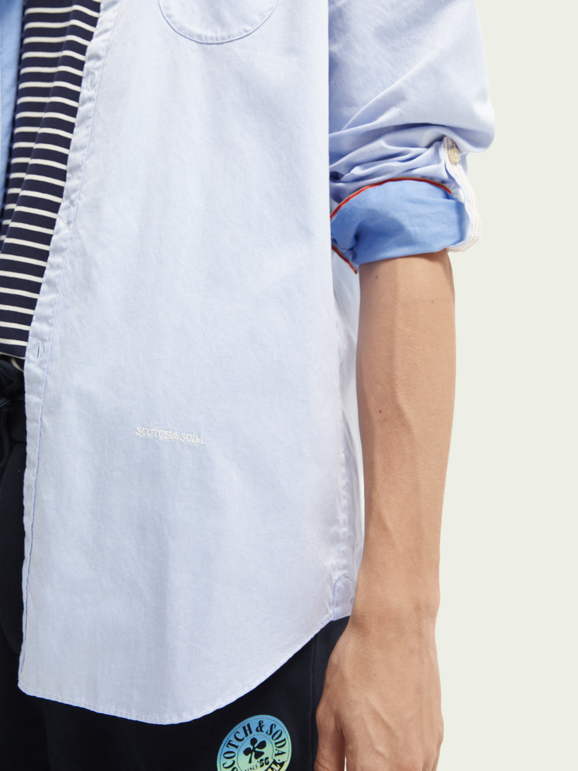 Scotch & Soda - Two Tone LS Reg Fit Shirt - Blue