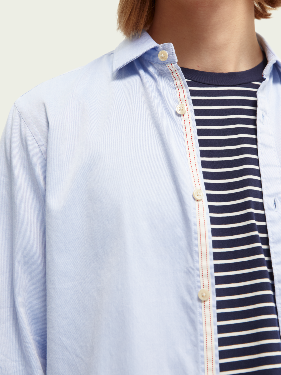 Scotch & Soda - Two Tone LS Reg Fit Shirt - Blue