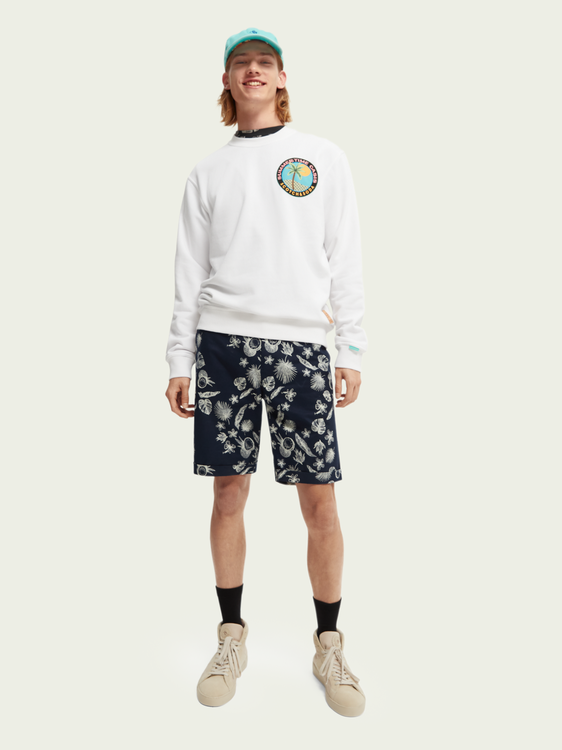 Scotch & Soda - Stuart Printed Pima Cotton Short - Night Botanic