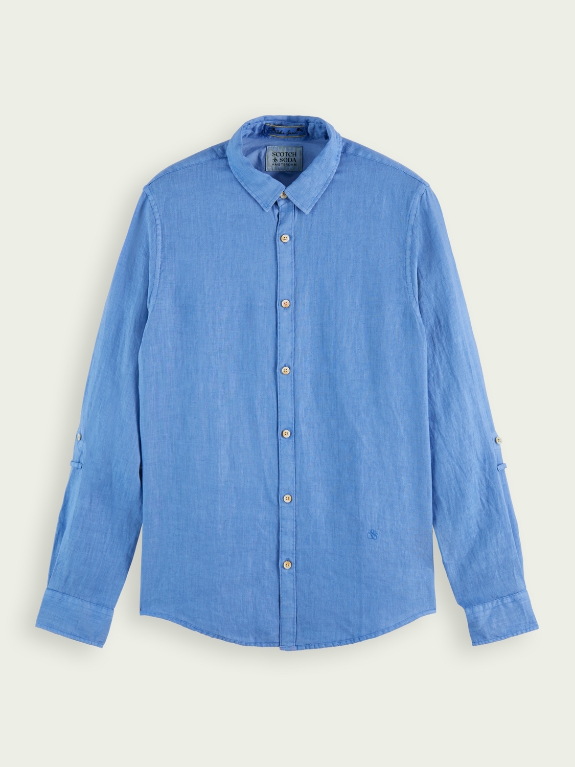 Scotch & Soda - Regular Fit Garment Dyed Linen Shirt - Blue