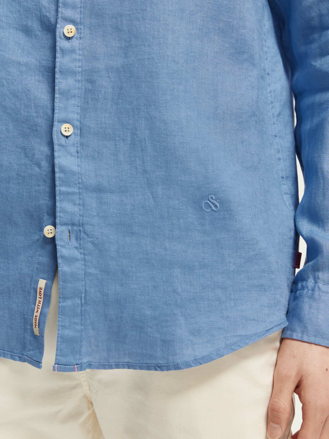 Scotch & Soda - Regular Fit Garment Dyed Linen Shirt - Blue