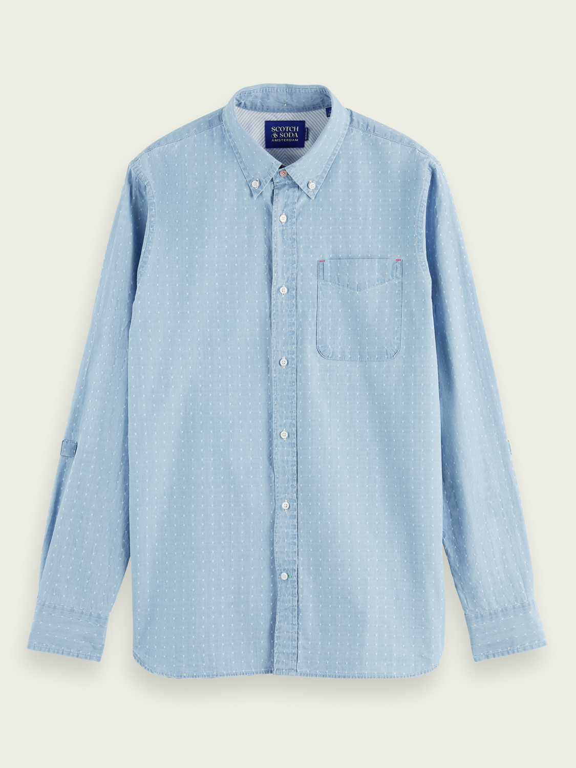 Scotch & Soda - Mini Structured Indigo Shirt - Bleached Indigo