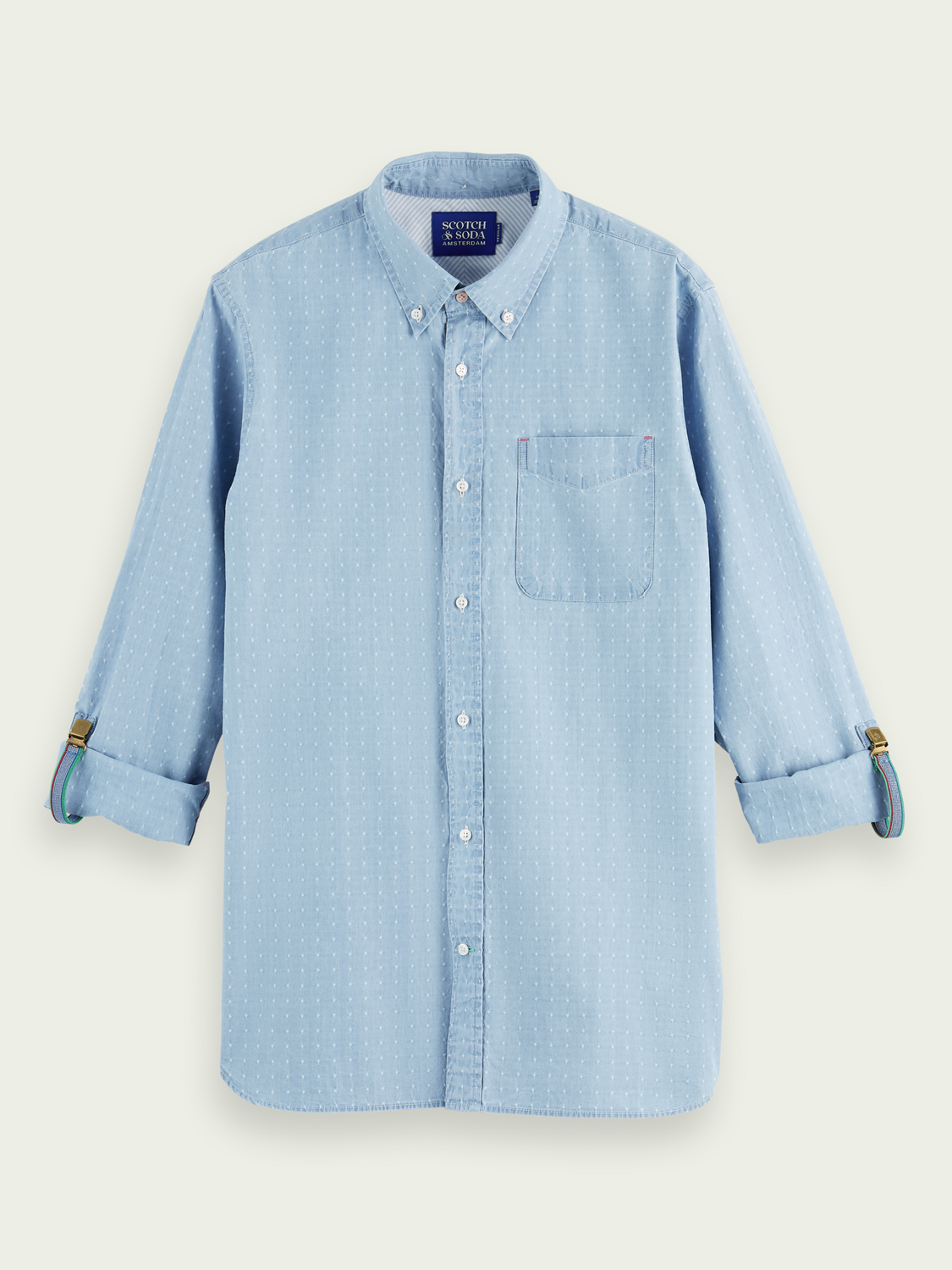 Scotch & Soda - Mini Structured Indigo Shirt - Bleached Indigo