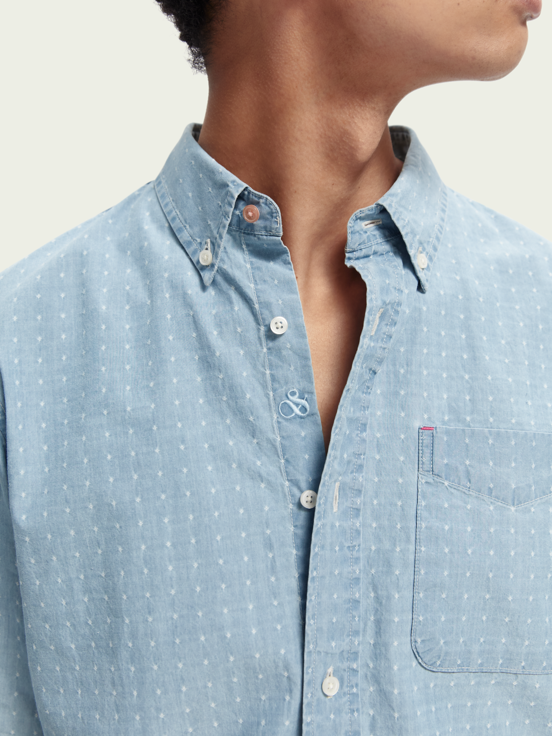 Scotch & Soda - Mini Structured Indigo Shirt - Bleached Indigo