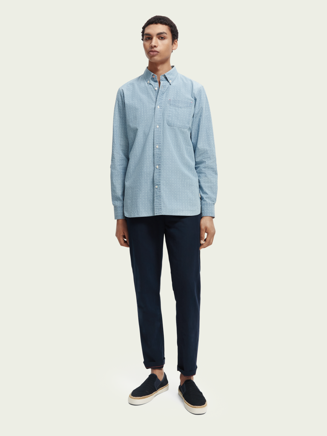Scotch & Soda - Mini Structured Indigo Shirt - Bleached Indigo