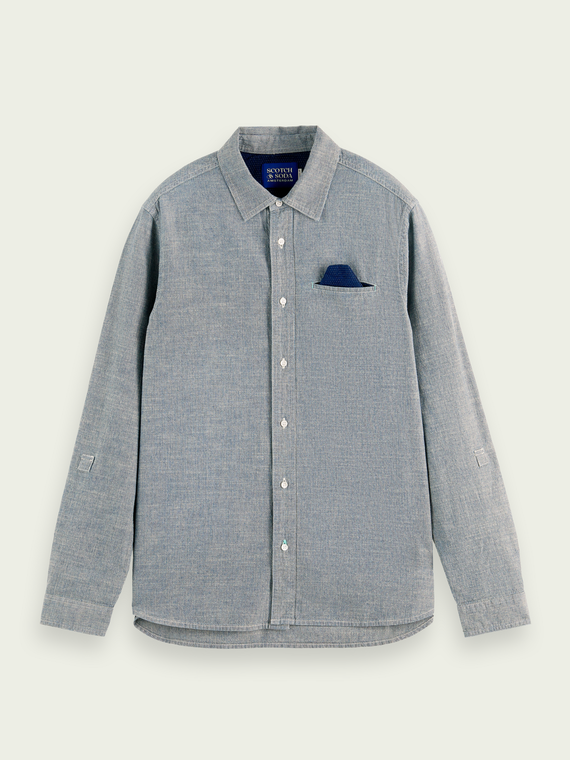 Scotch & Soda - Regular Fit Indigo Striped Shirt - Blue