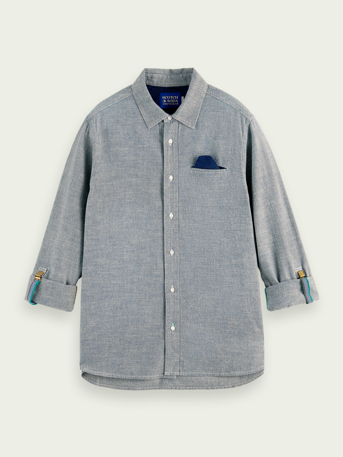 Scotch & Soda - Regular Fit Indigo Striped Shirt - Blue