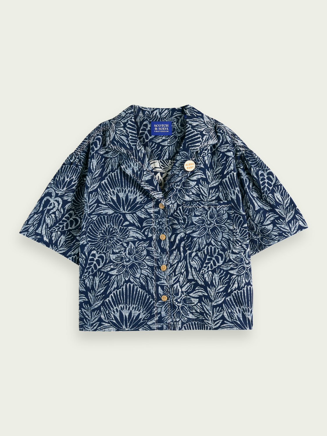 Maison Scotch - Printed Indigo Beach SS Shirt - Indigo