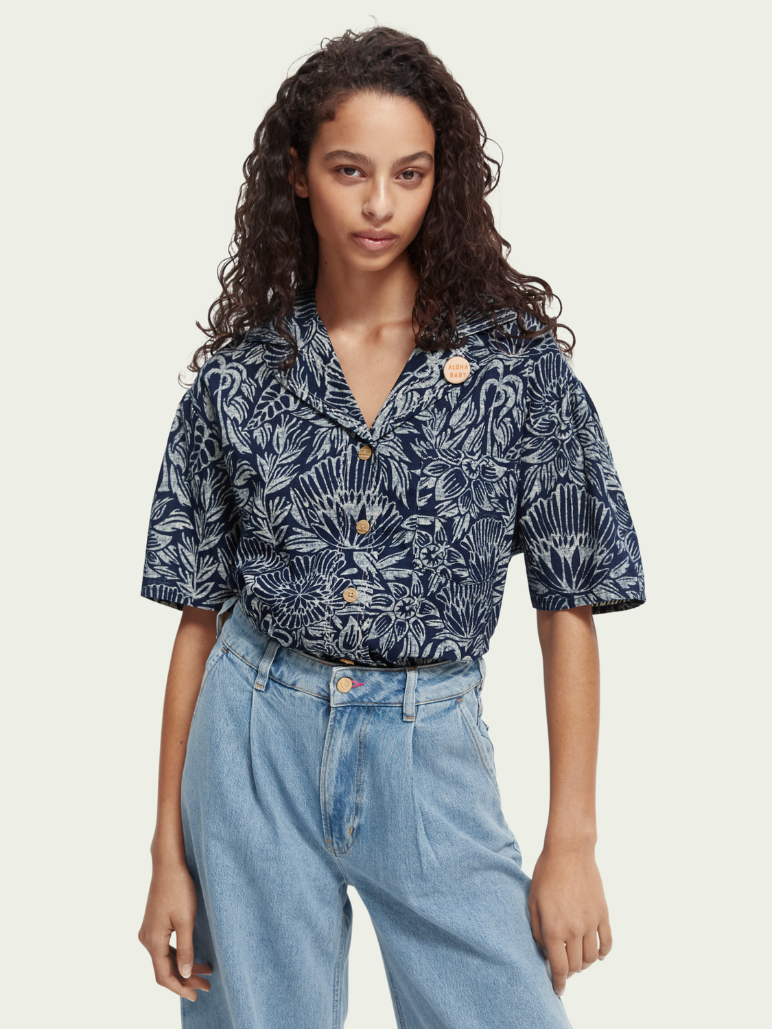 Maison Scotch - Printed Indigo Beach SS Shirt - Indigo