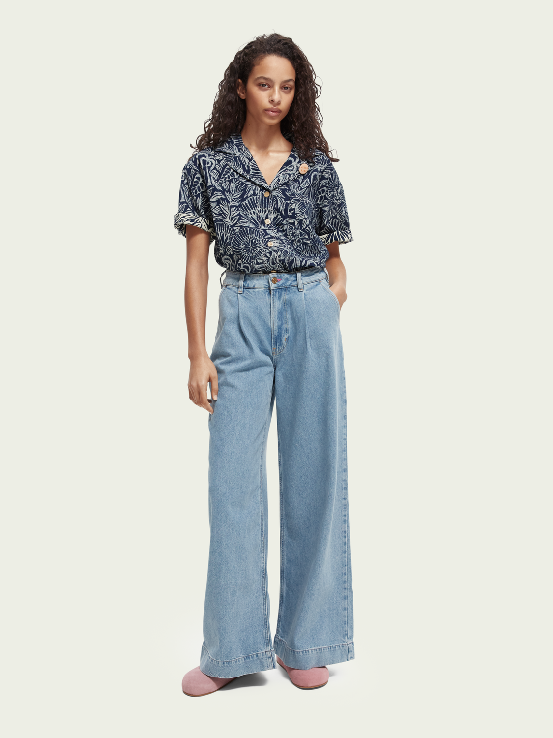 Maison Scotch - Printed Indigo Beach SS Shirt - Indigo