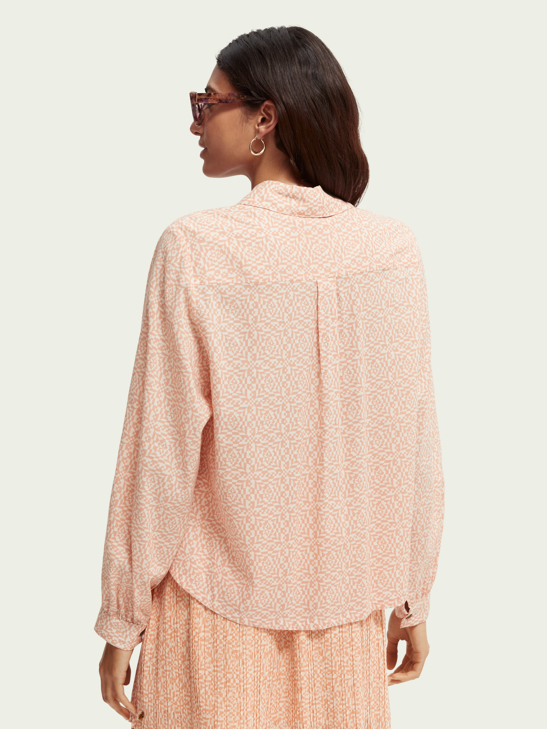 Maison Scotch - Printed Organic Cotton Shirt - Coral