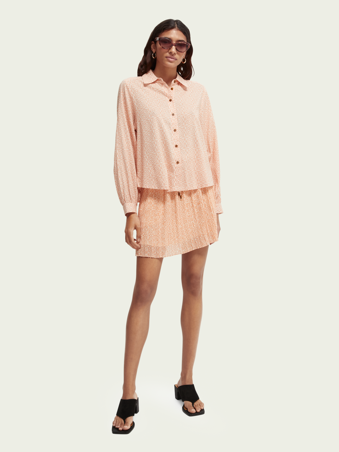 Maison Scotch - Printed Organic Cotton Shirt - Coral
