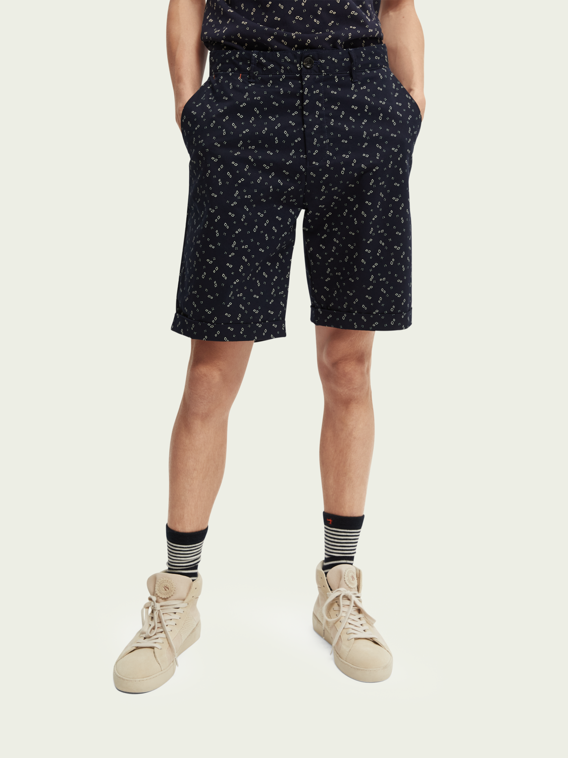 Scotch & Soda - Stuart Printed Pima Cotton Short - Night Diamond