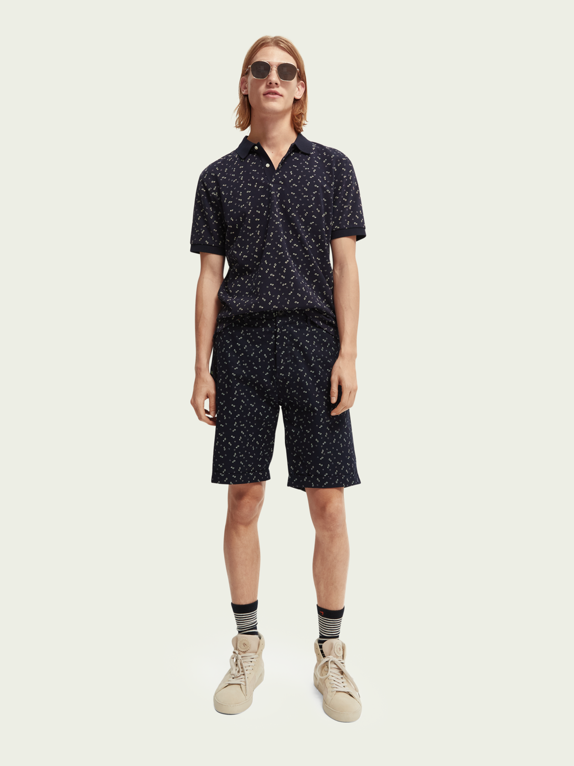 Scotch & Soda - Stuart Printed Pima Cotton Short - Night Diamond
