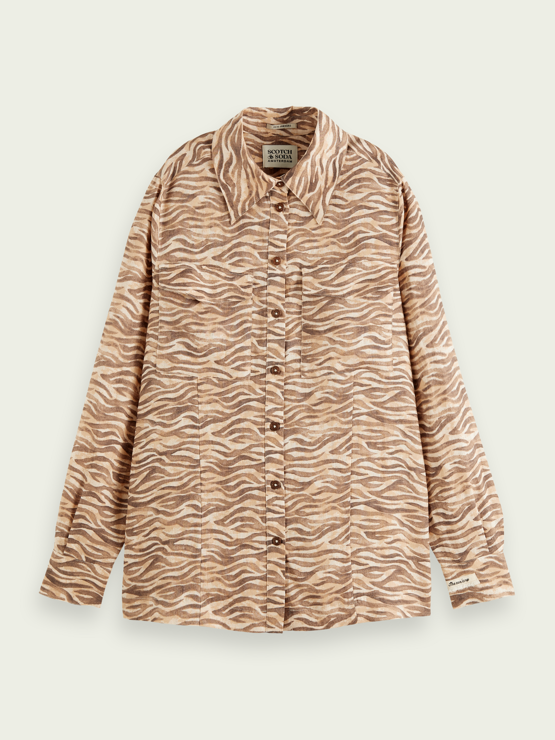 Maison Scotch - Printed Linen Shirt - Tiger