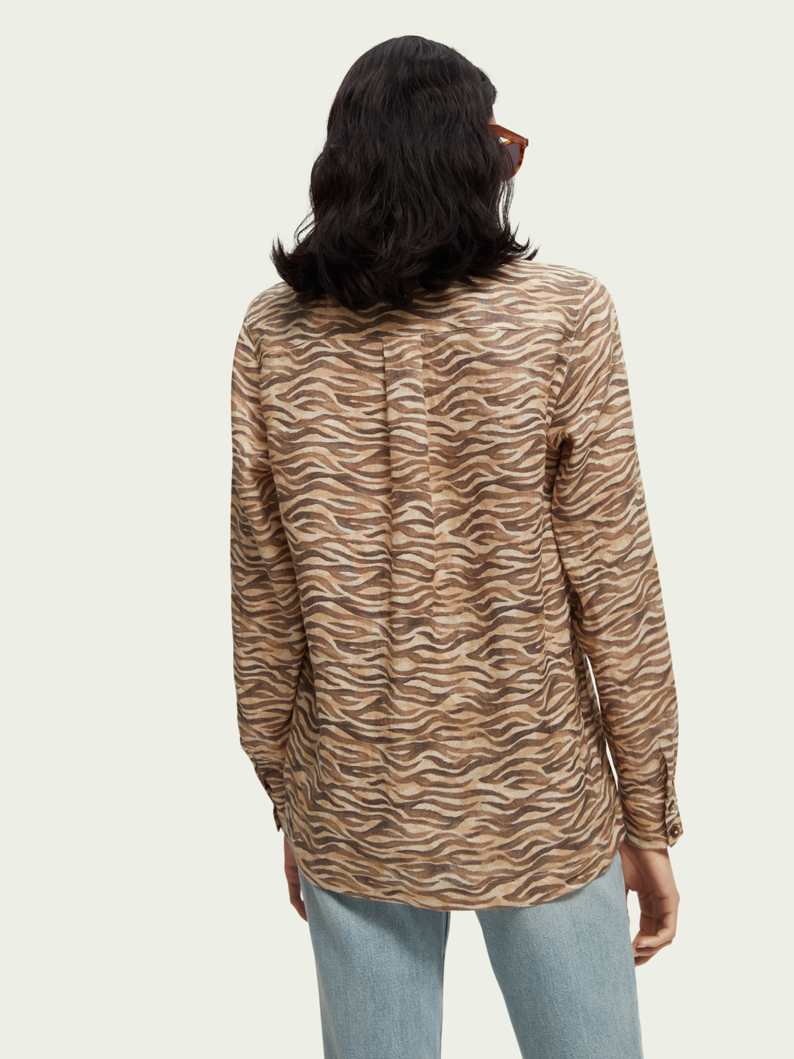 Maison Scotch - Printed Linen Shirt - Tiger
