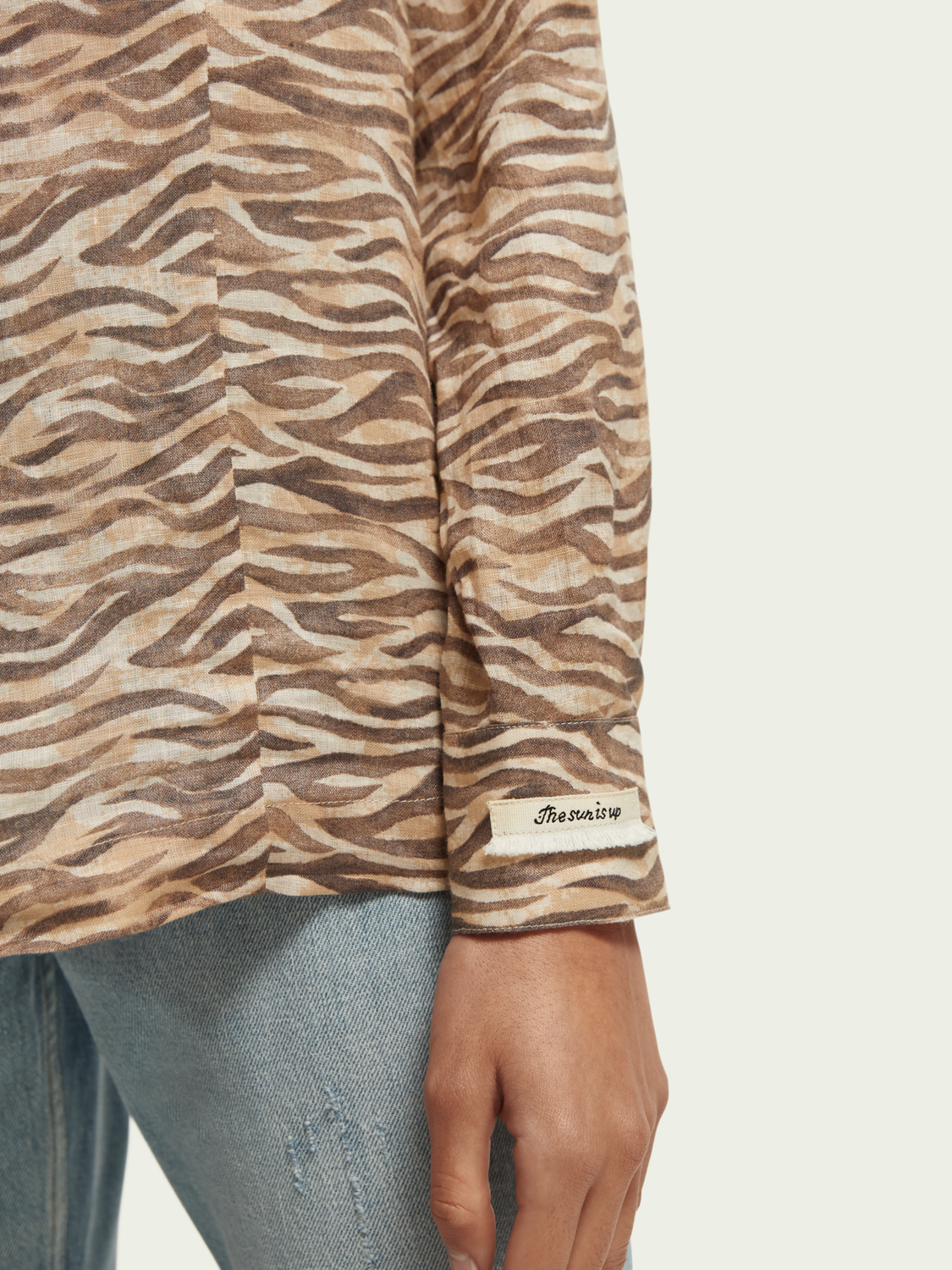 Maison Scotch - Printed Linen Shirt - Tiger