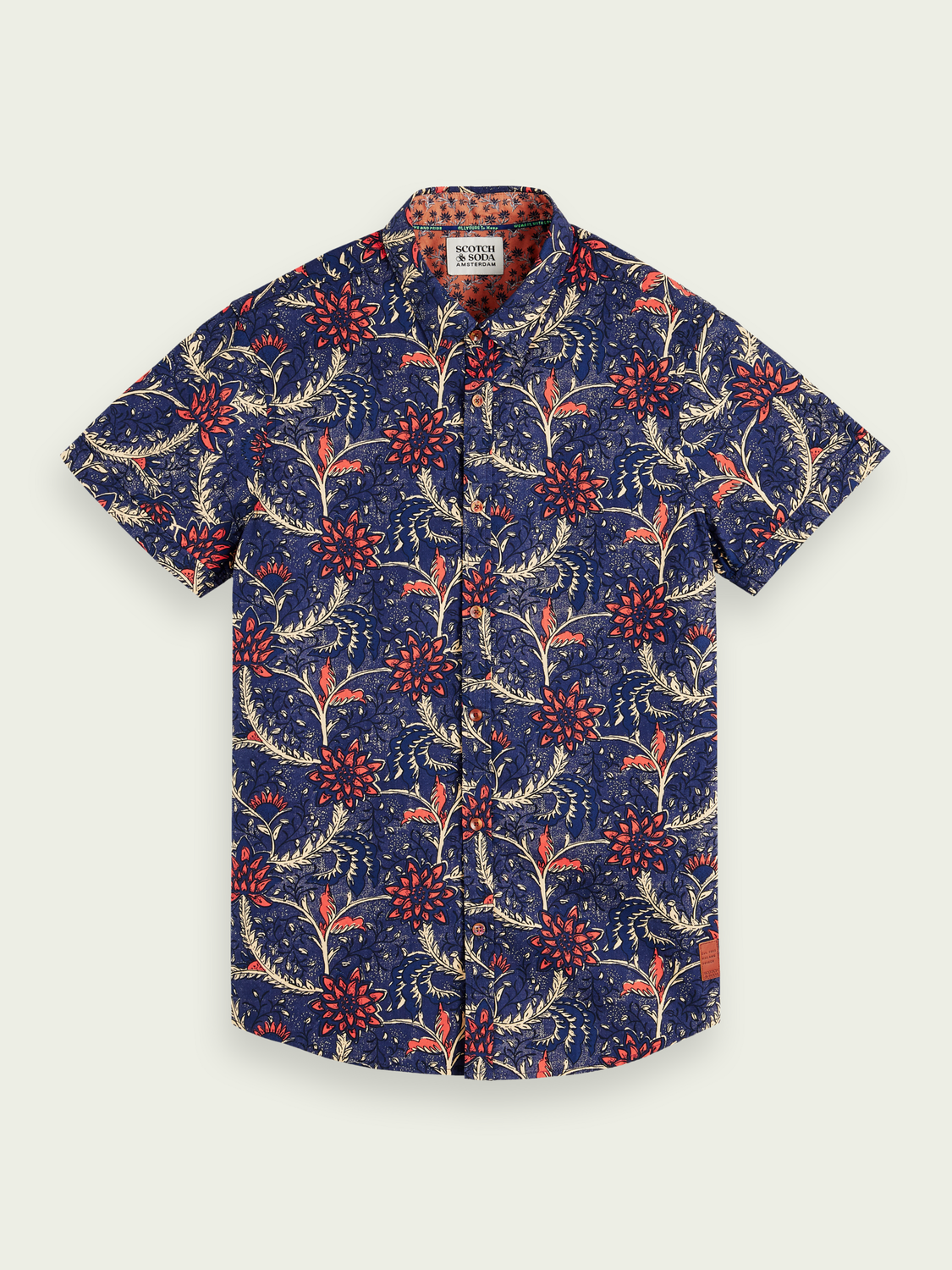 Scotch & Soda - Printed Lightweight SS Shirt - Navy/Multi