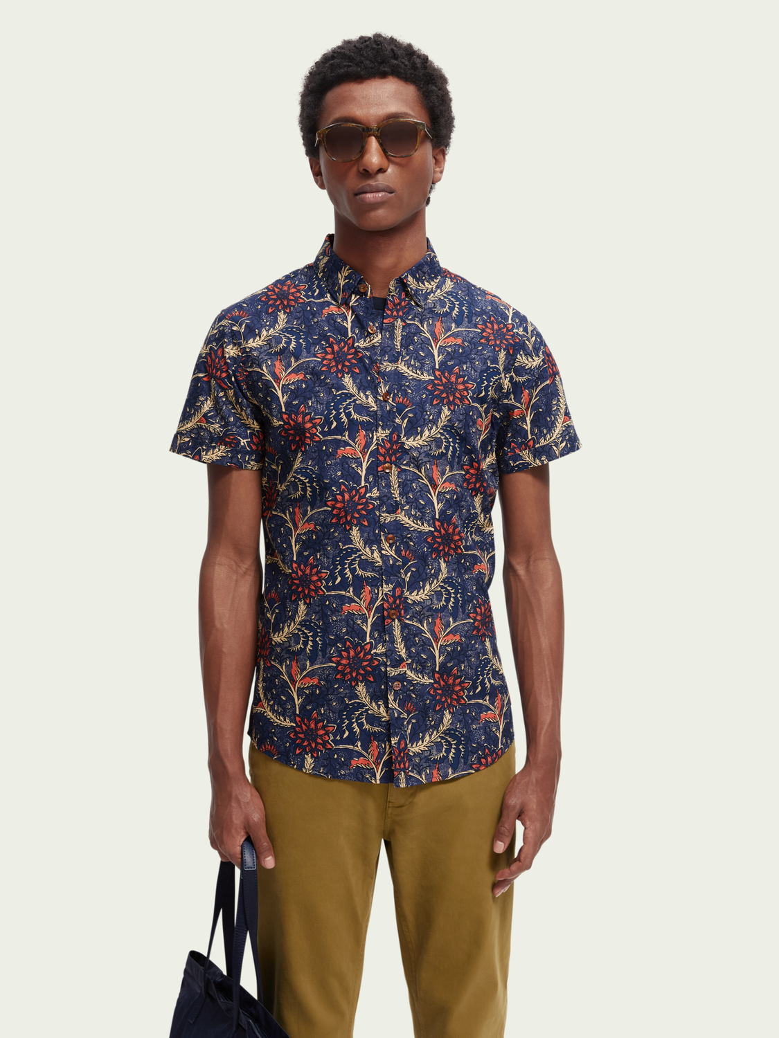 Scotch & Soda - Printed Lightweight SS Shirt - Navy/Multi