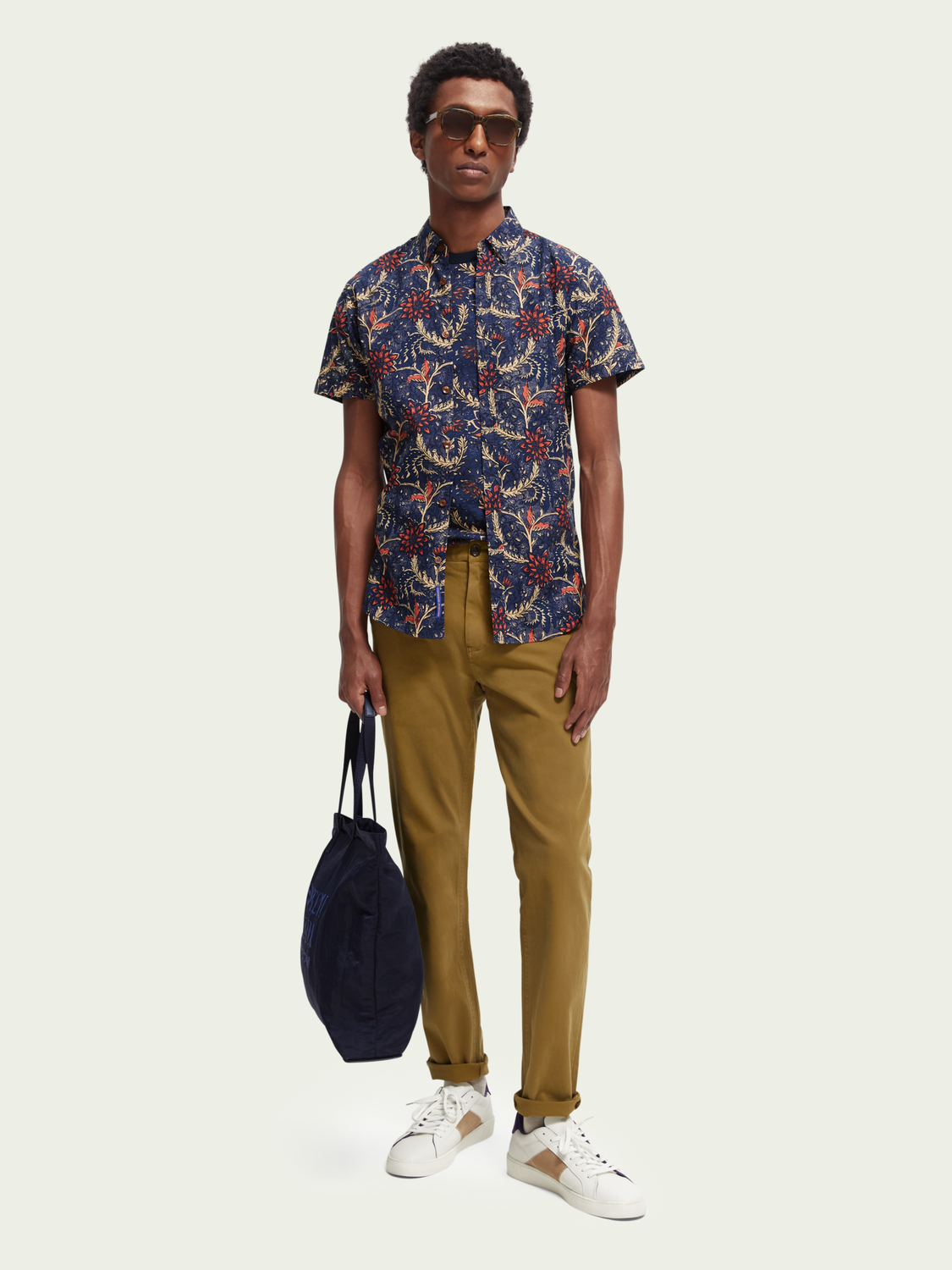 Scotch & Soda - Printed Lightweight SS Shirt - Navy/Multi