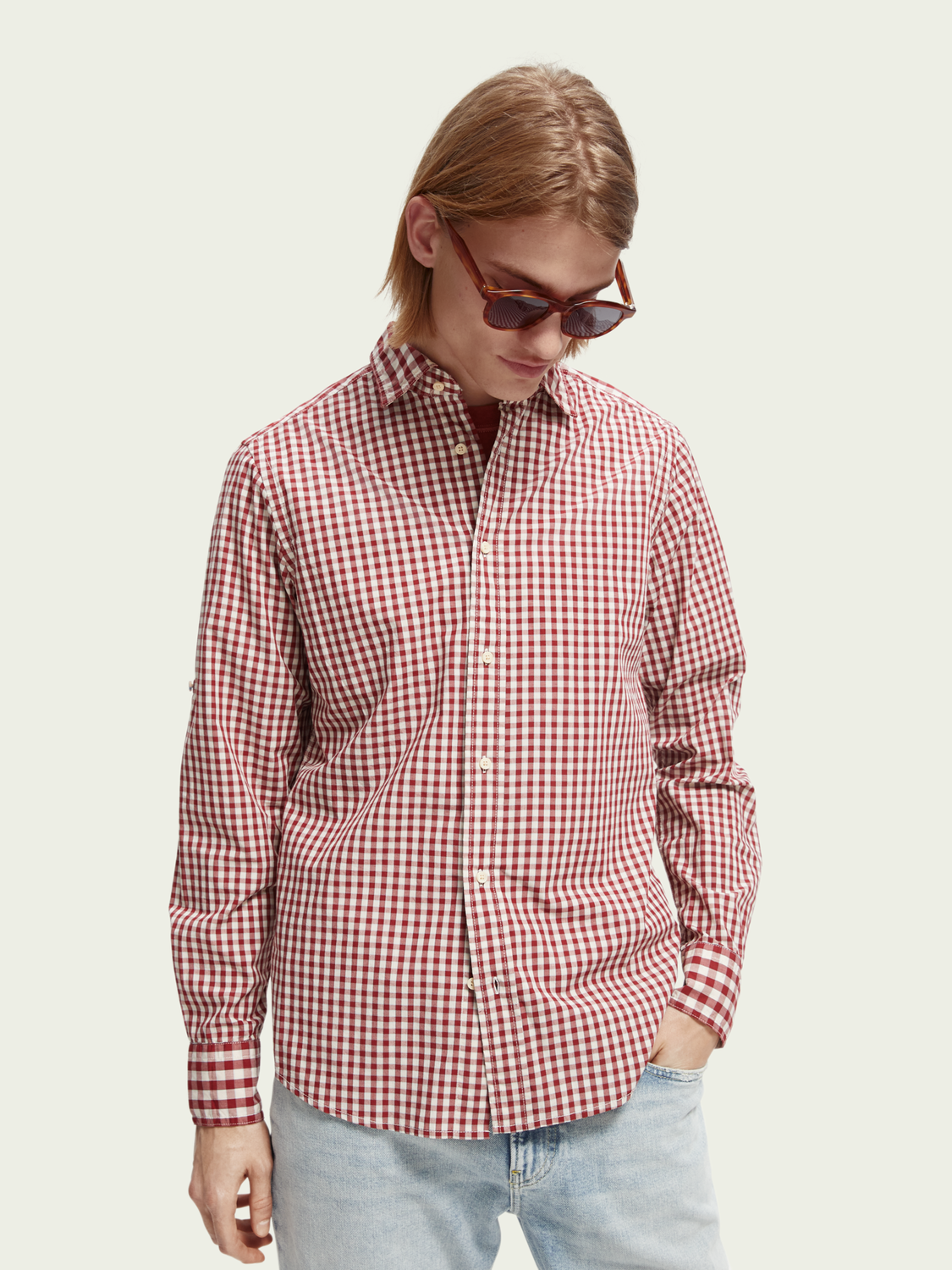 Scotch & Soda - BB-Checked Shirt - Marone