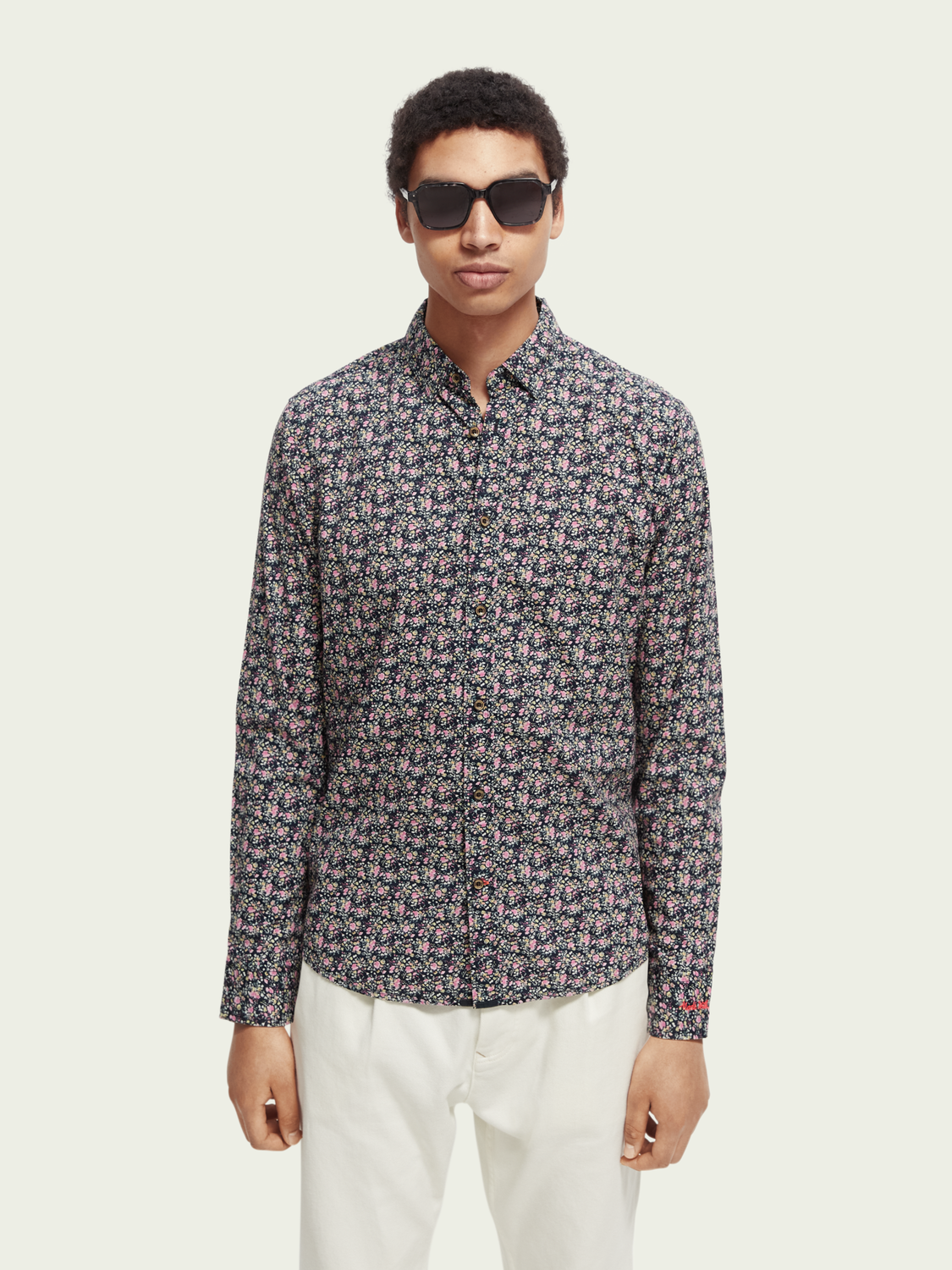 Scotch & Soda - Slim Fit Printed Poplin Shirt - Small Floral