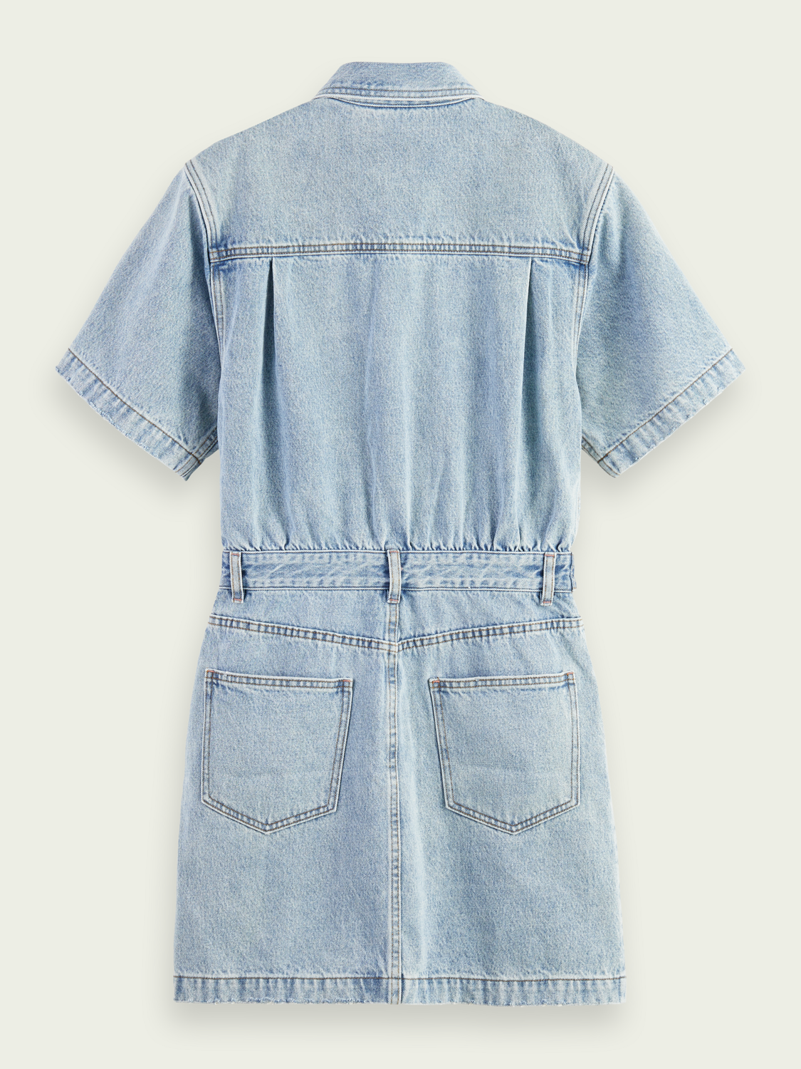 Maison Scotch - Washed Denim Trucker Dress - Washed Indigo