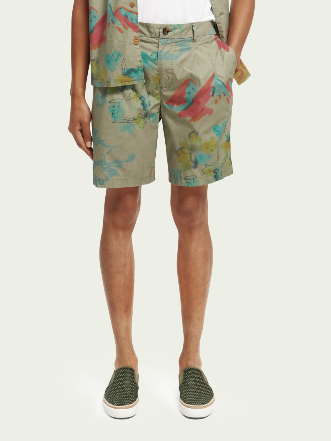 Scotch & Soda - Twilt Organic Printed Short - Tent Green/Multi