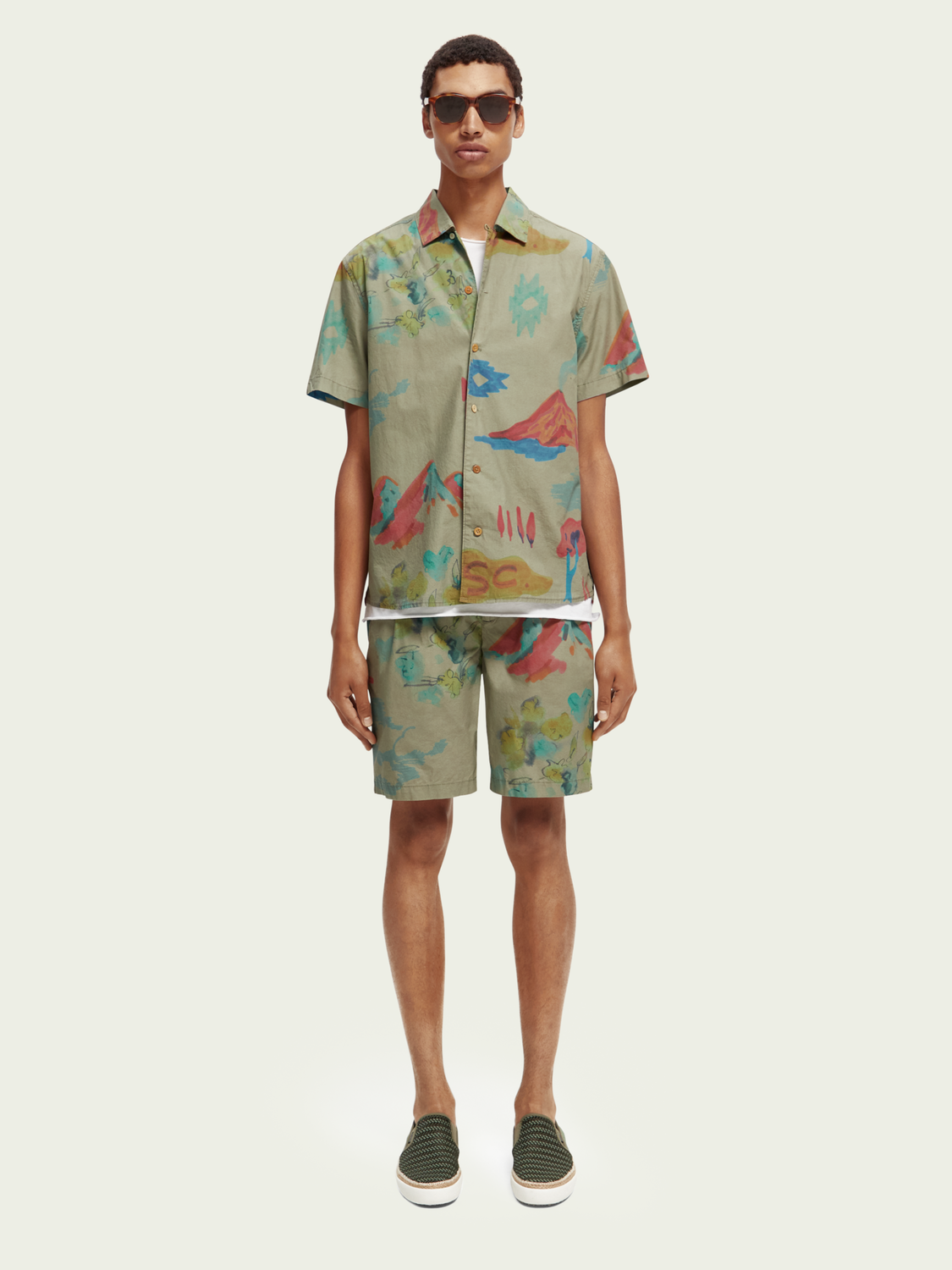 Scotch & Soda - Twilt Organic Printed Short - Tent Green/Multi