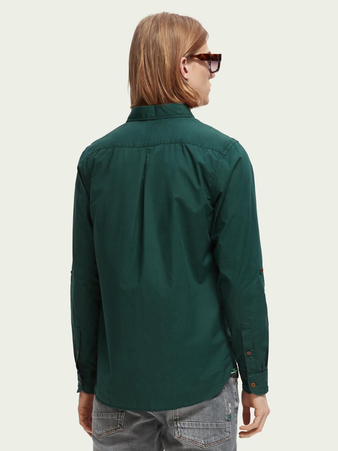 Scotch & Soda - Slim Fit Contrast Trim Poplin Shirt - Preppy Green