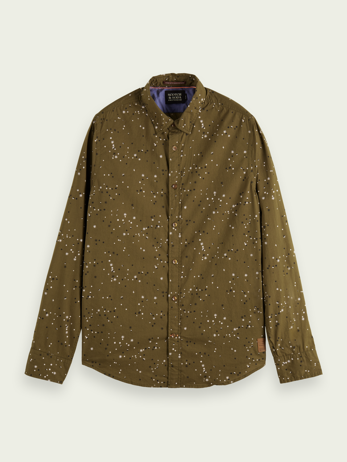 Scotch & Soda - Slim Fit Printed Shirt - Khaki
