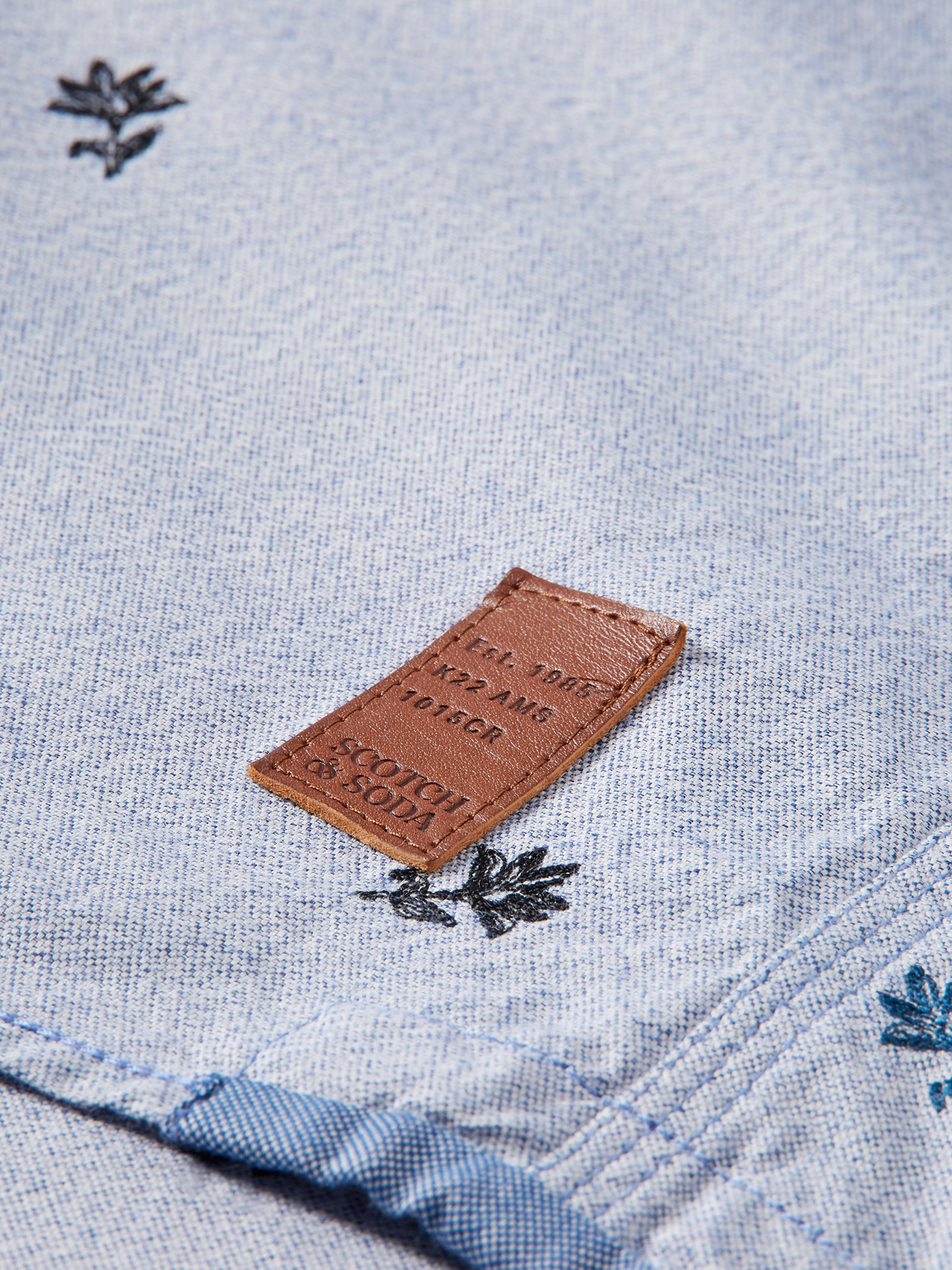 Scotch & Soda - Slim Fit Embroidered Shirt - Violet