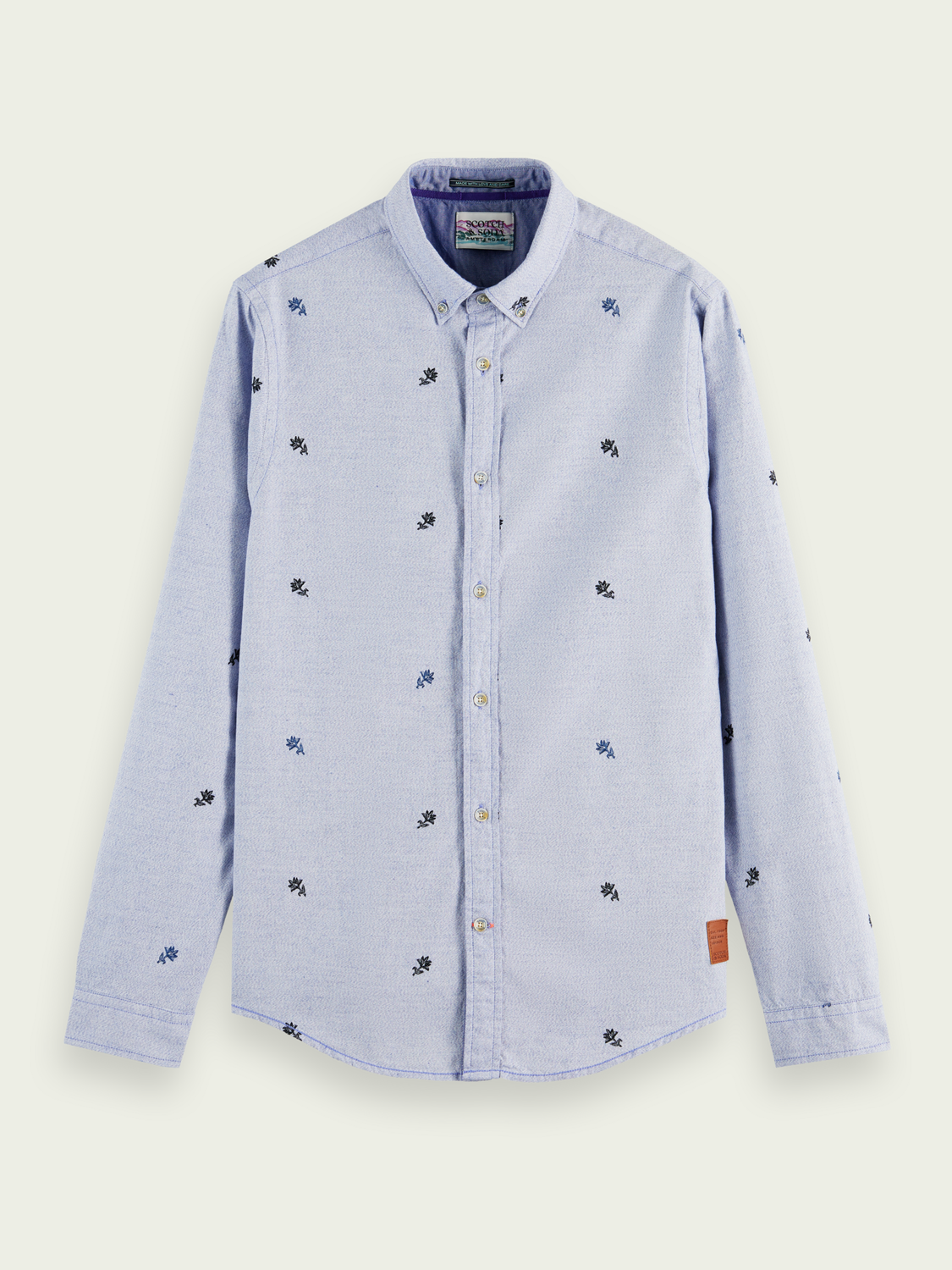 Scotch & Soda - Slim Fit Embroidered Shirt - Violet