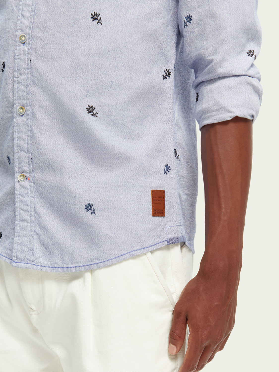 Scotch & Soda - Slim Fit Embroidered Shirt - Violet