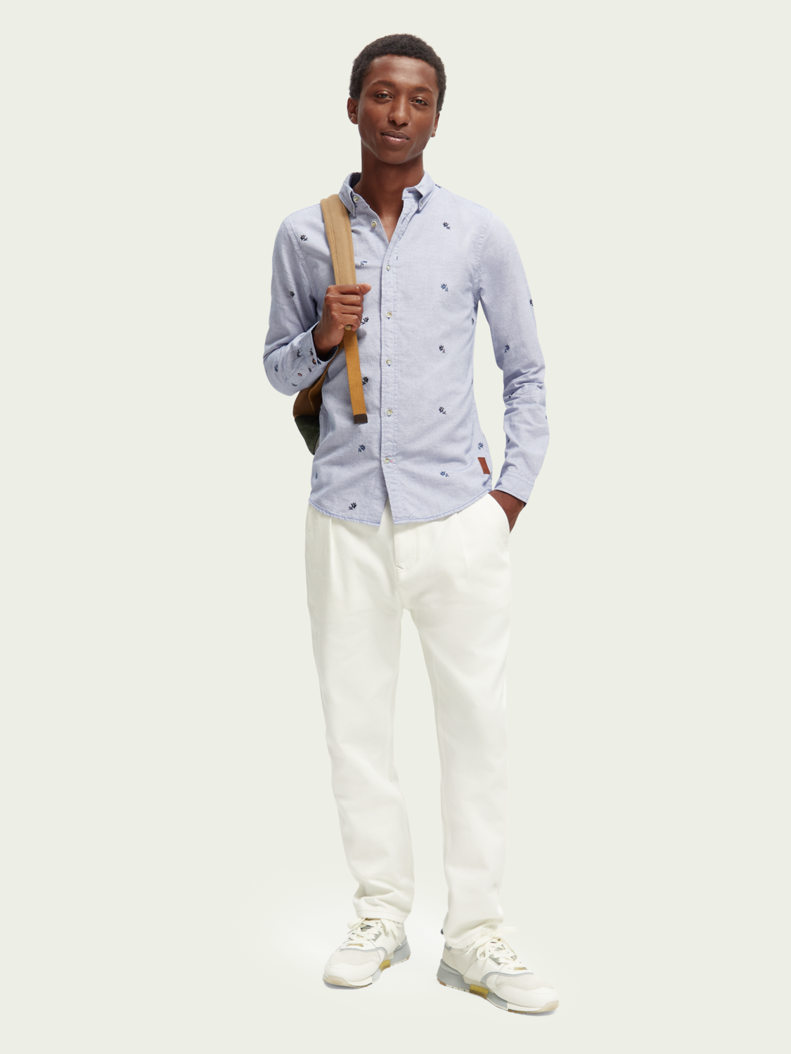 Scotch & Soda - Slim Fit Embroidered Shirt - Violet