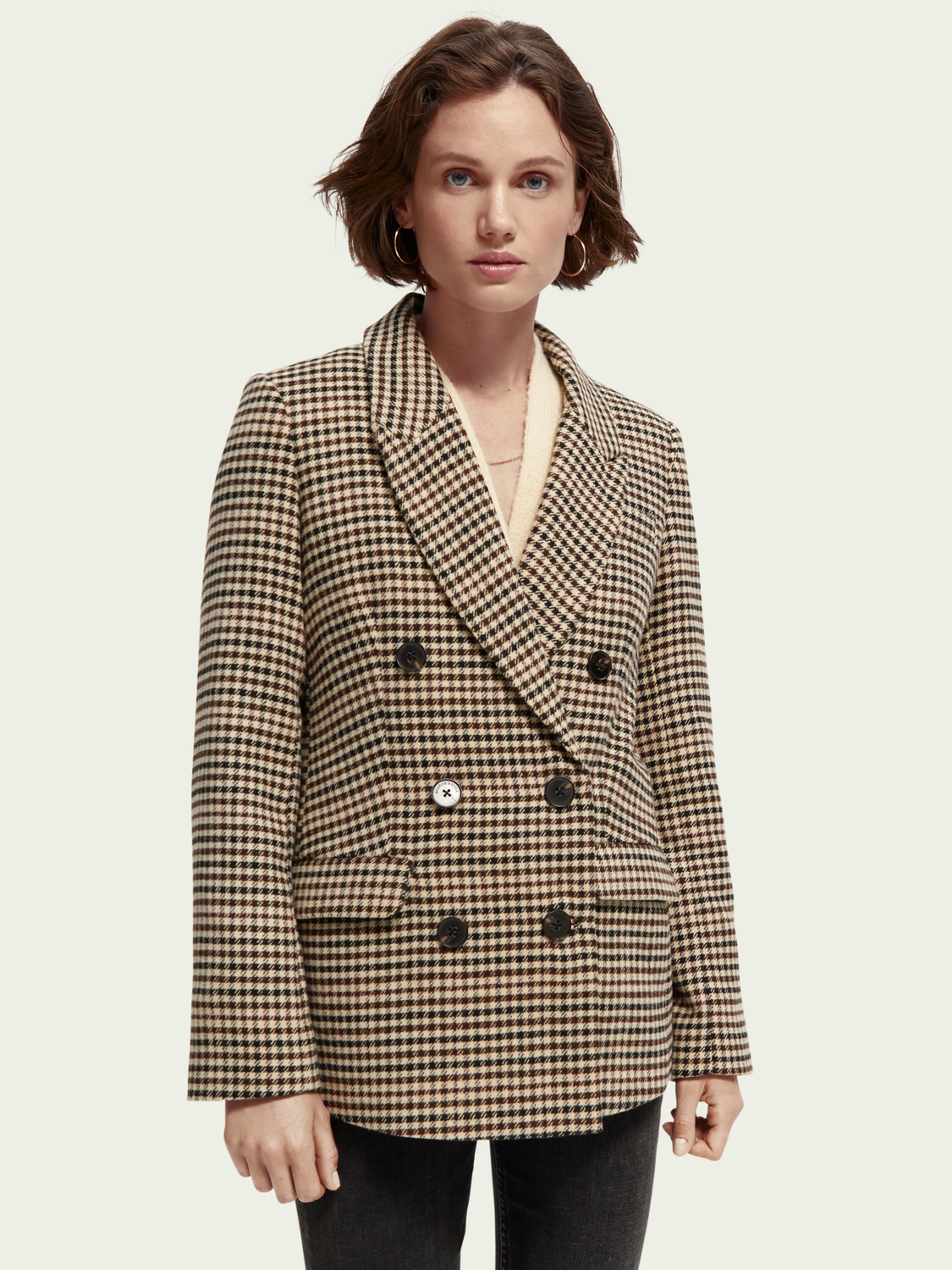 Maison Scotch - Checked Double-Breasted Blazer - Winter Frost