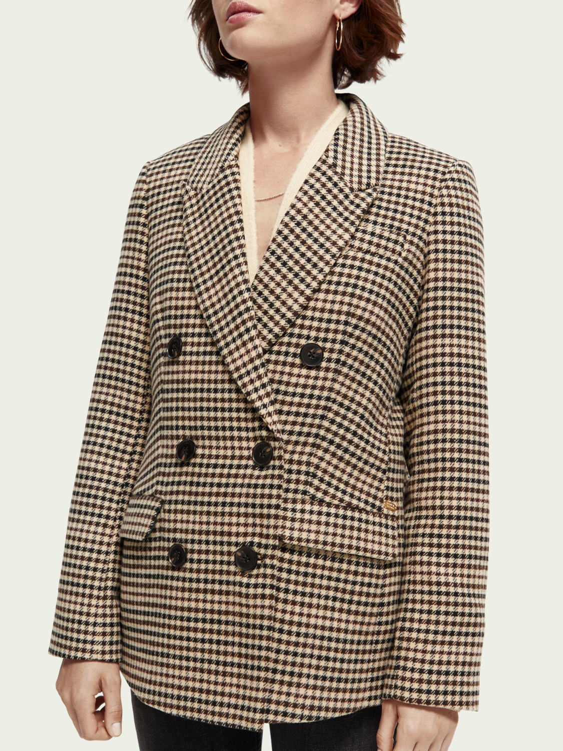 Maison Scotch - Checked Double-Breasted Blazer - Winter Frost