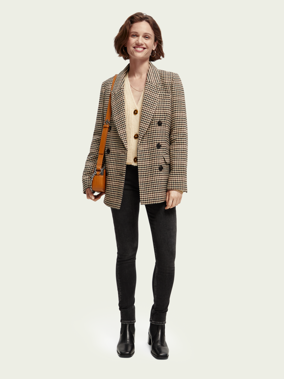 Maison Scotch - Checked Double-Breasted Blazer - Winter Frost