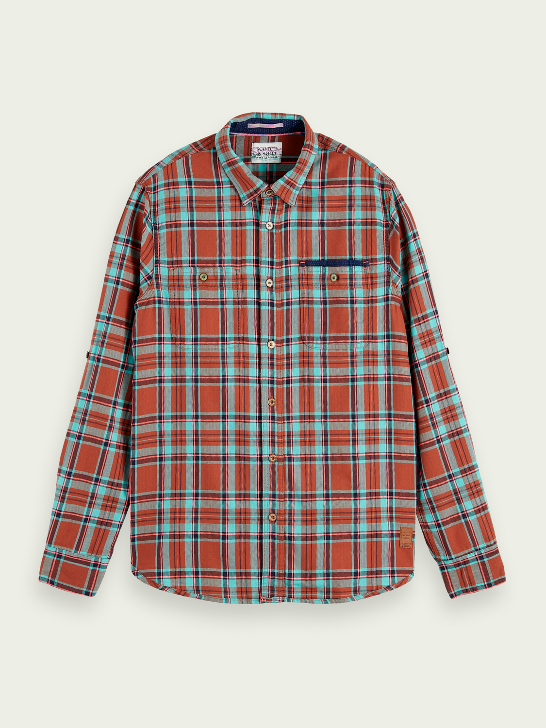Scotch & Soda - Regular Fit Check Flannel Shirt - Red/Teal