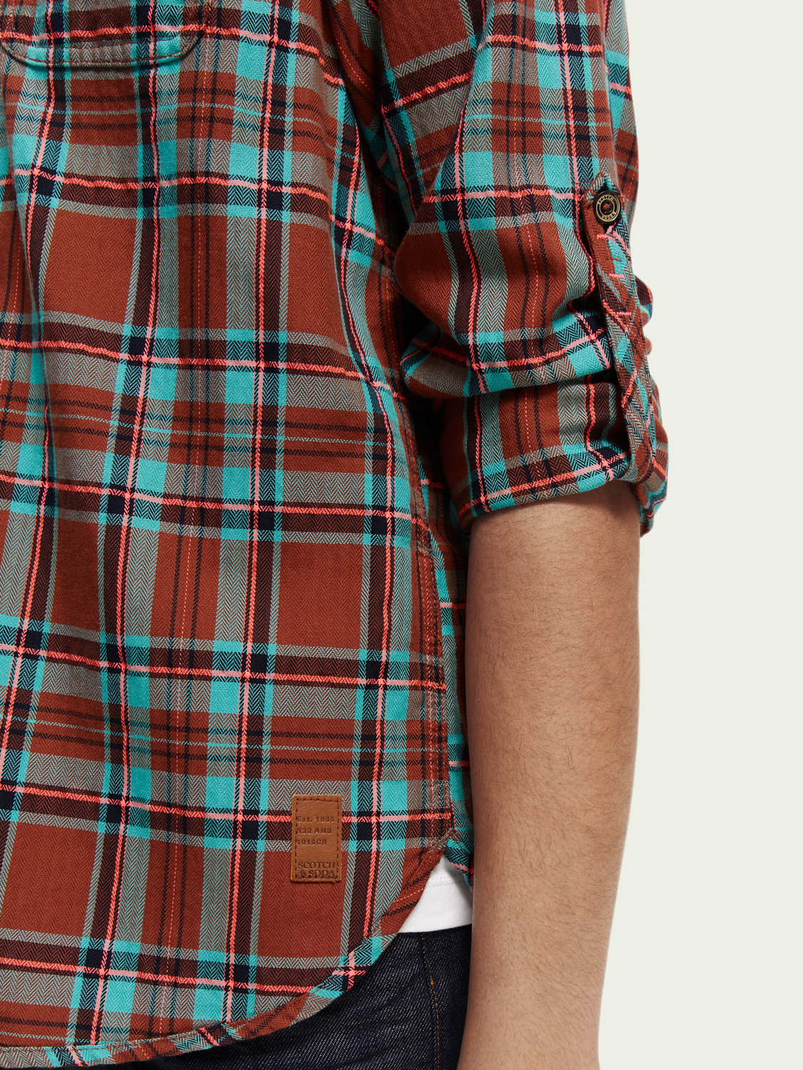 Scotch & Soda - Regular Fit Check Flannel Shirt - Red/Teal