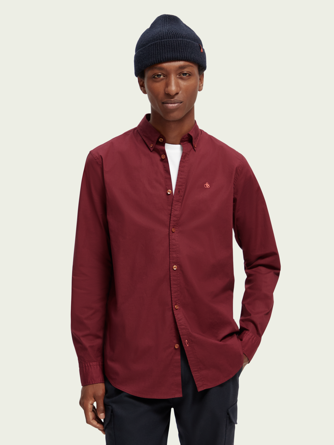 Scotch & Soda - Regular Fit Organic Shirt - Bordeaux
