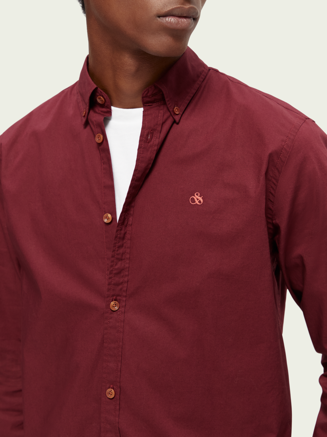 Scotch & Soda - Regular Fit Organic Shirt - Bordeaux