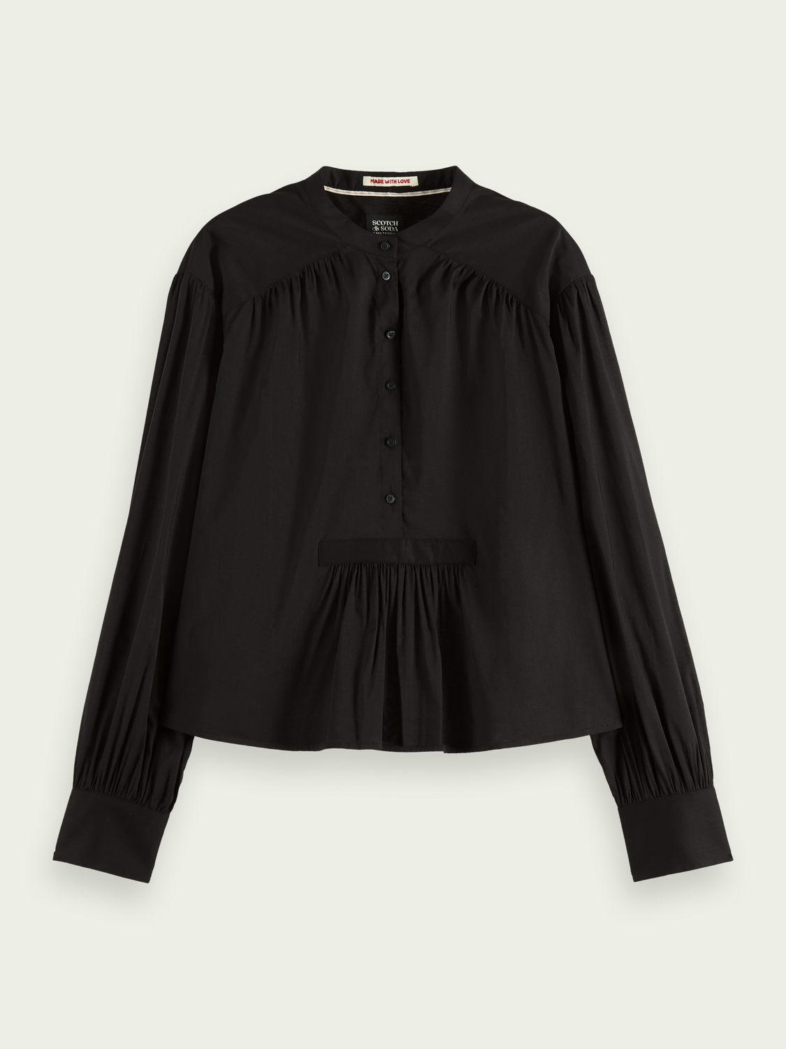 Maison Scotch - Gathered Shirt - Black Sky