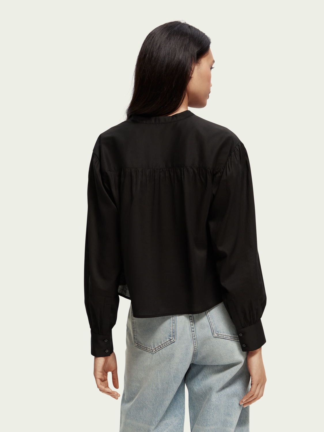 Maison Scotch - Gathered Shirt - Black Sky