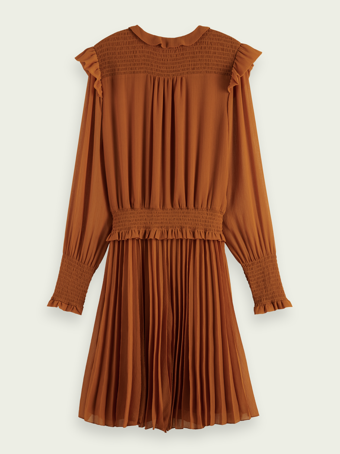 Maison Scotch - Smocked Mini Dress - Cinnamon Spice