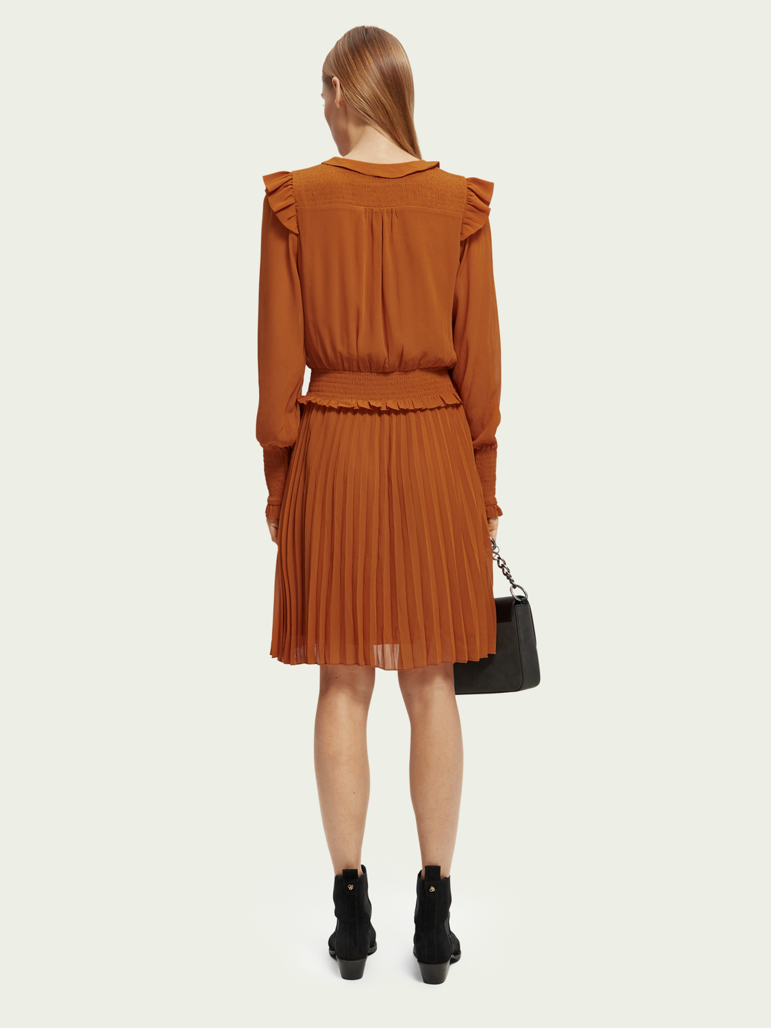 Maison Scotch - Smocked Mini Dress - Cinnamon Spice