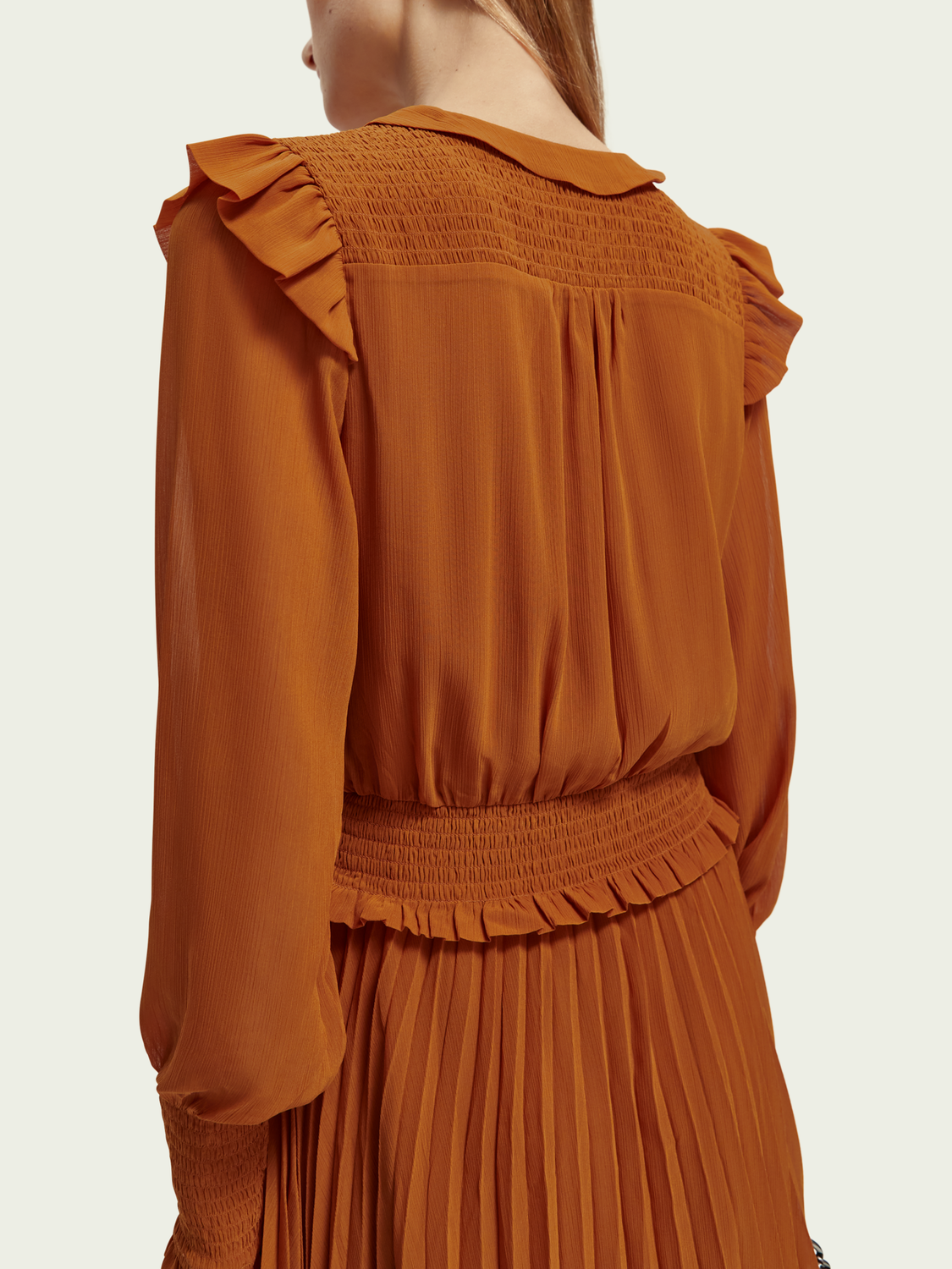 Maison Scotch - Smocked Mini Dress - Cinnamon Spice