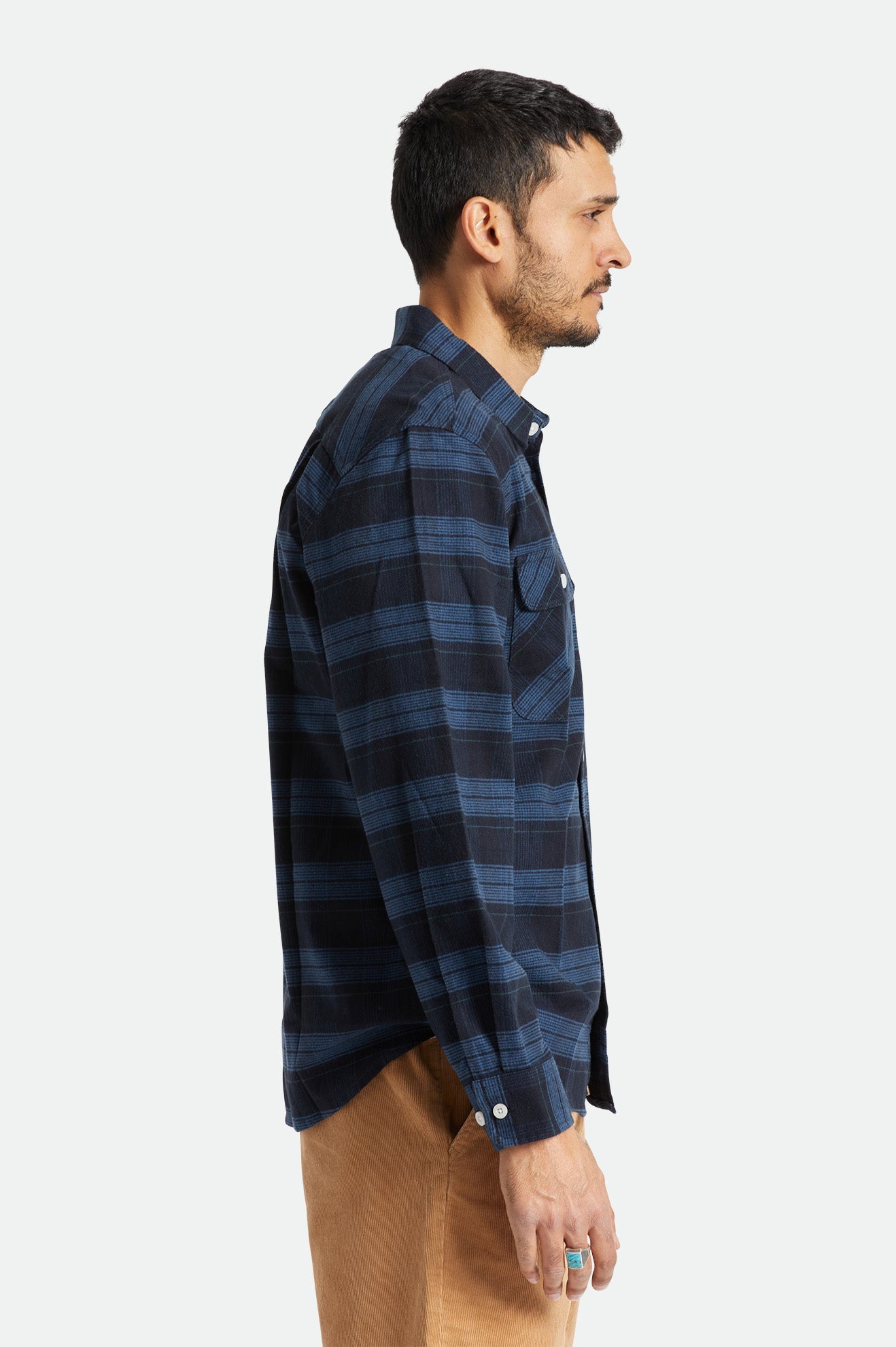 Brixton - Bowery Stretch LS Flannel - Navy