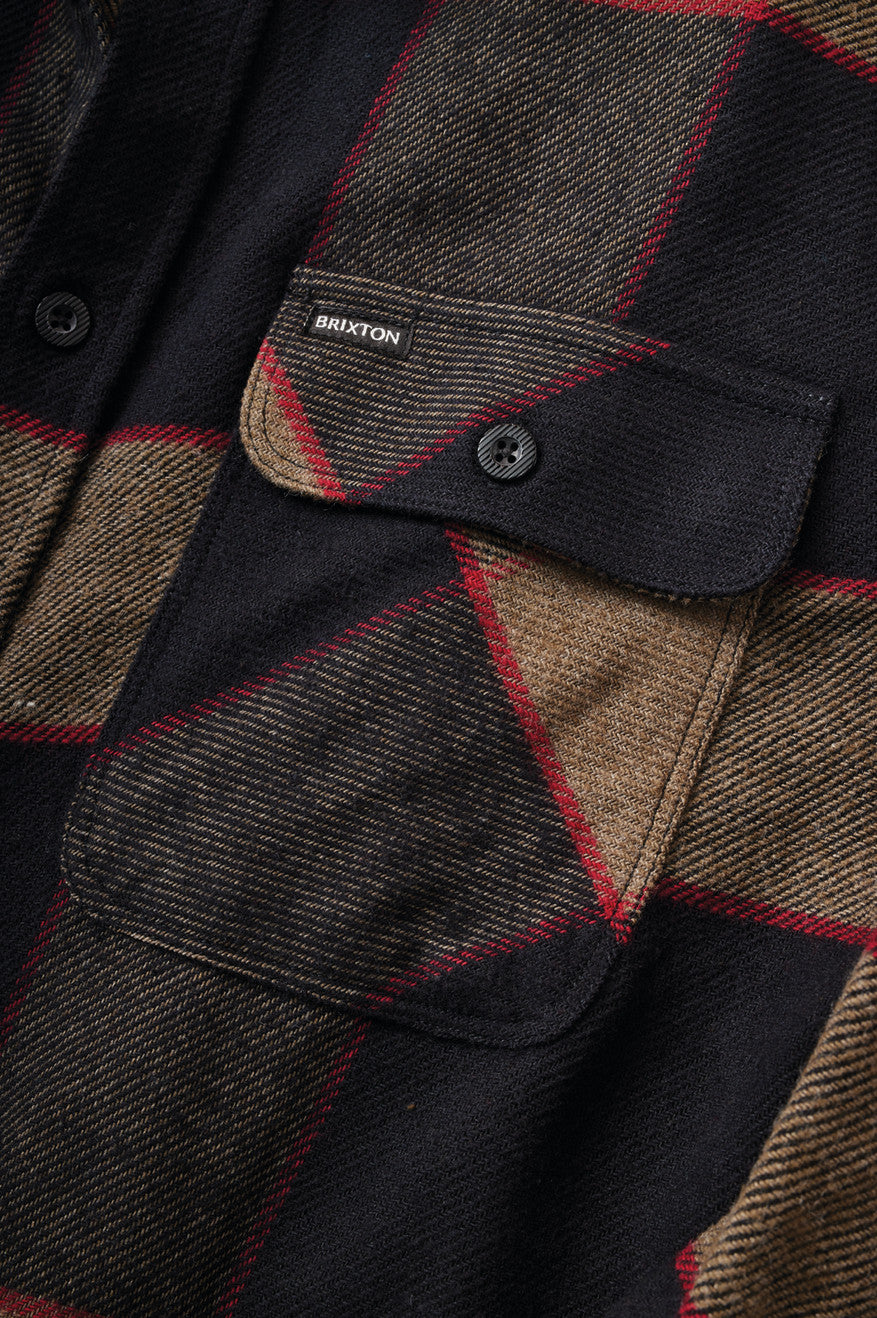 Brixton - Bowery LS Flannel Shirt - Heather Grey/Charcoal