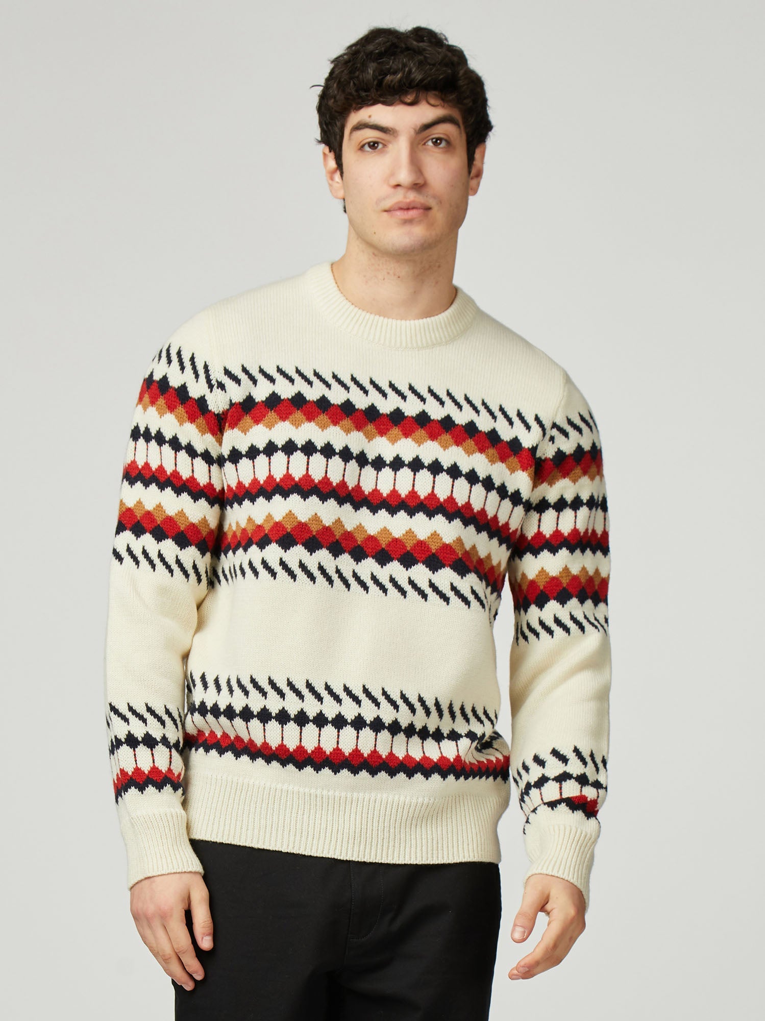 Ben Sherman - Fairisle Knitted Crew - Ivory